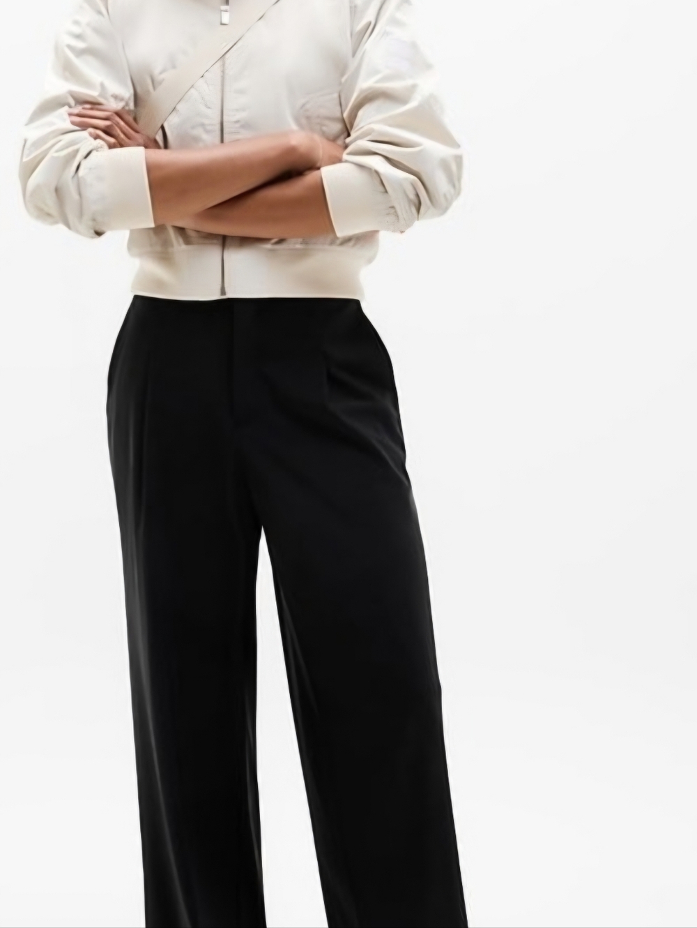 Classic Wide-Leg Black Trousers - Women's Pants